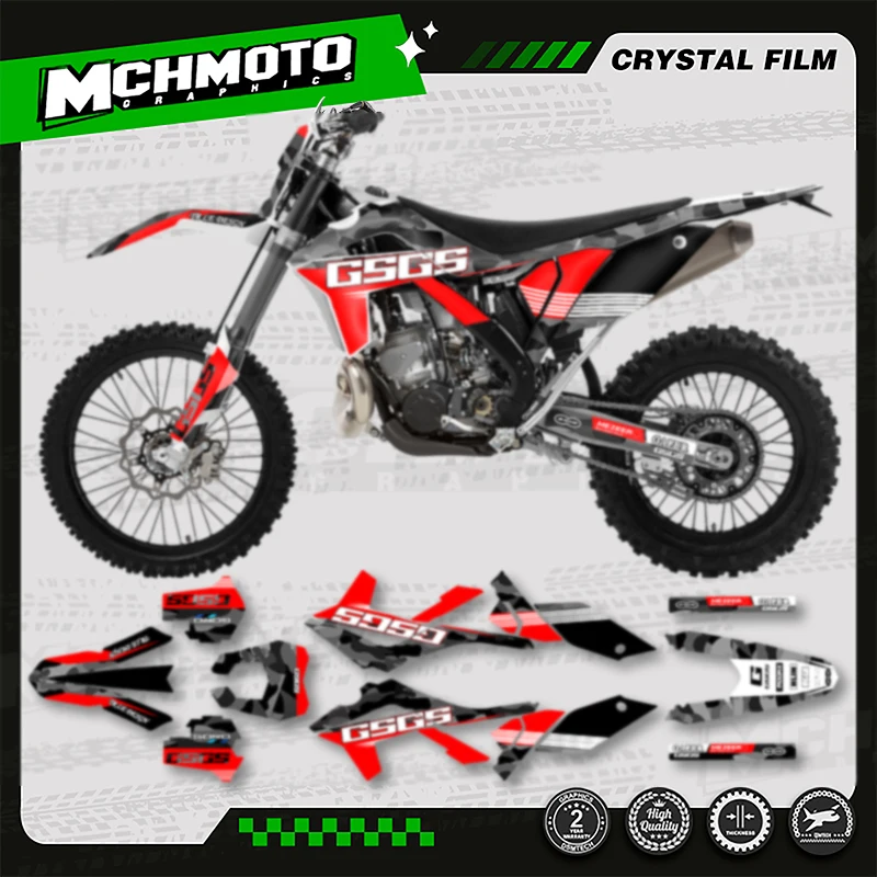 

MCHMFG Custom Team Graphics Adhesive Decals for 3M Stickers Kit for GASGAS 2012 2013 2014 2015 -2017 EC MC 250 300 009