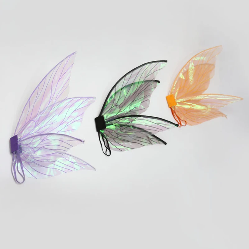 Masquerade Props Butterfly Fairy Wings Cosplay Elf Dress Up Kids Halloween Party Favor Accessories Sparkling Angel Wings