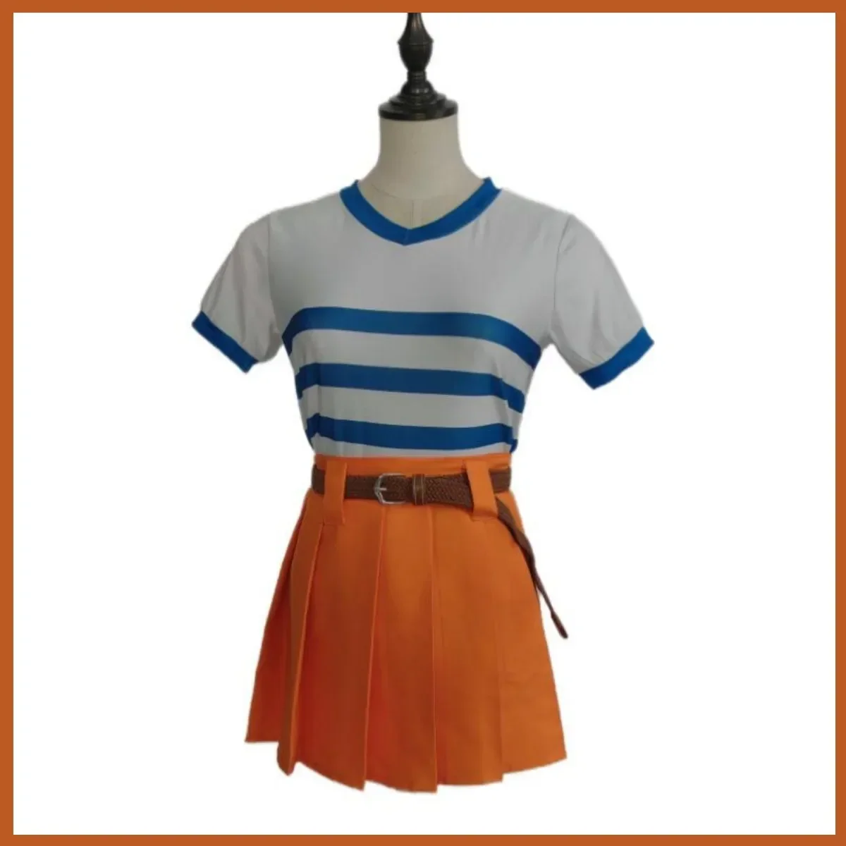 Anime Nami Cosplay Costume Two Years Ago Wig Daily Long Sleeved T-shirt Skirt Full Set Woman Sexy Kawaii Halloween Carnival Suit