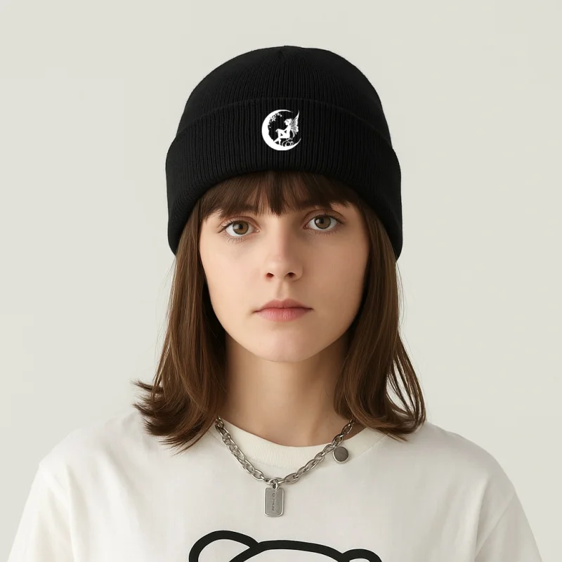 

Unisex Outdoor Street Trend Cartoon Print Fashion Versatile Retro Autumn Winter Warm Essential Knitted Hat