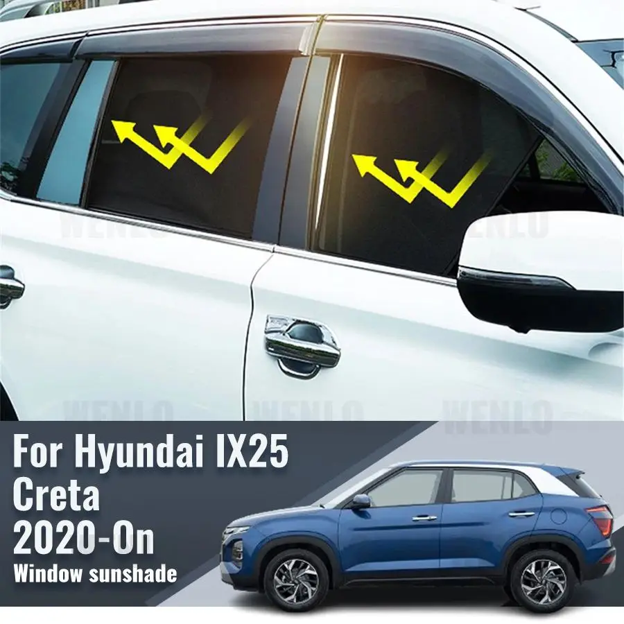 For Hyundai Creta IX25 2020 2021 2022 2023 2024 Magnetic Car Sunshade Front Windshield Frame Curtain Rear Side Window Sun Shades