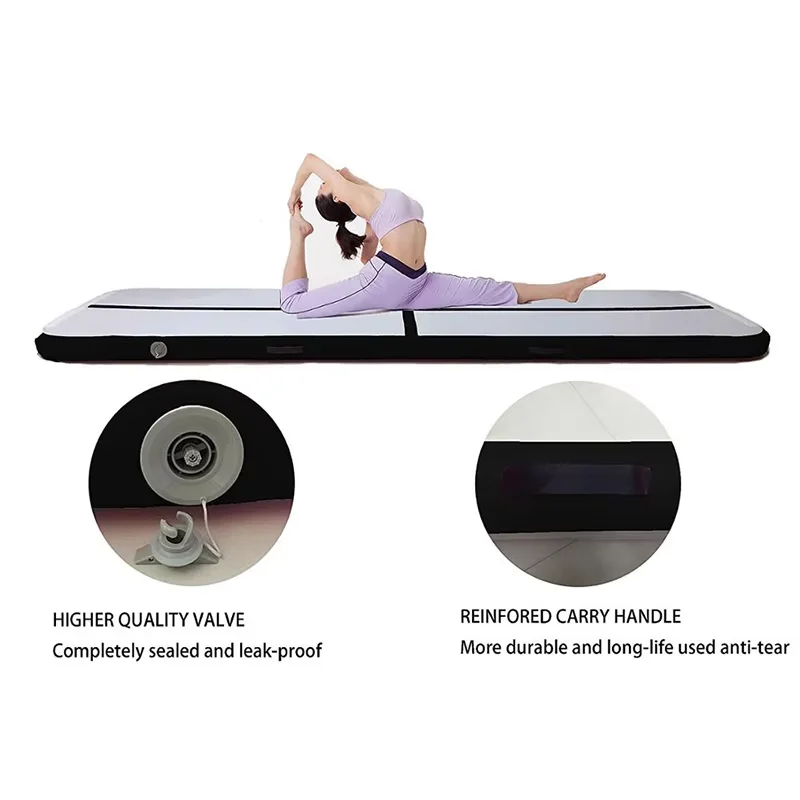 Inflatable Air Track Floor Pad Gymnastics Tumbling Yoga Mat Exercise Practice Training Tumbling W/Pump,Home Use,Outdoor,Indoor