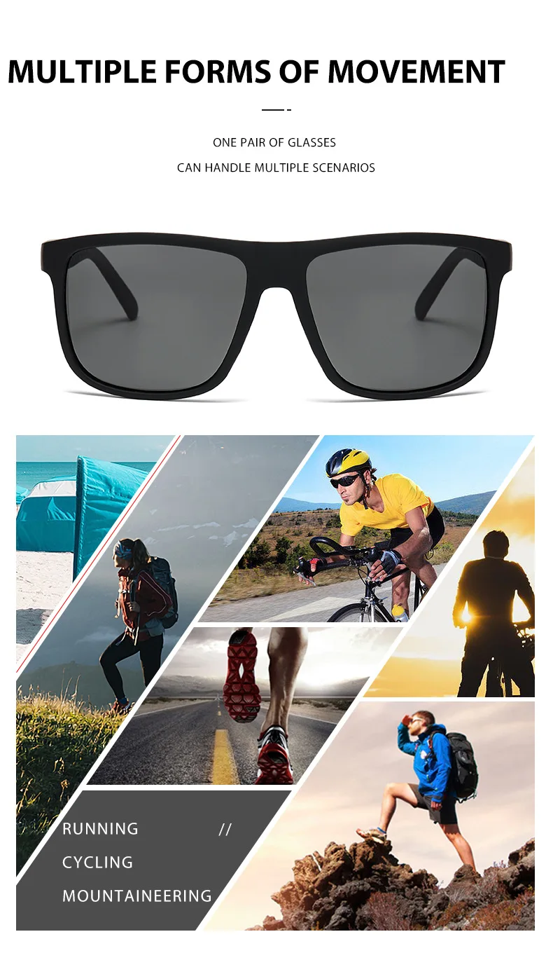 Mode Vintage Platz Polarisierte Sonnenbrille Männer Frauen Luxus Marke Designer männer Sonnenbrille Fahren Angeln UV400 Brillen Mann – Detail 5