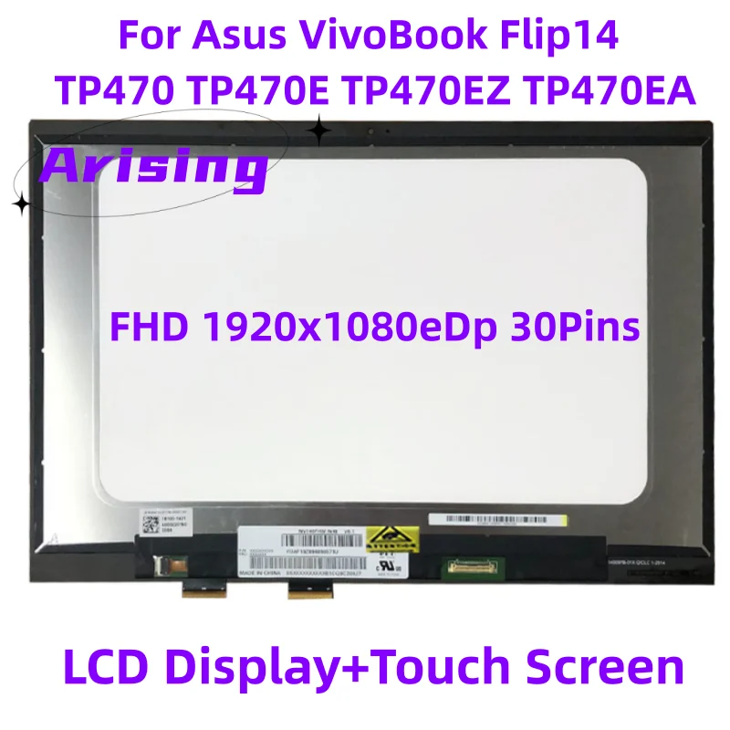 

Original lcd touch full Assembly Replacement For Asus VivoBook Flip 14 TP470 TP470E TP470EZ TP470EA laptop panel 1920*1080