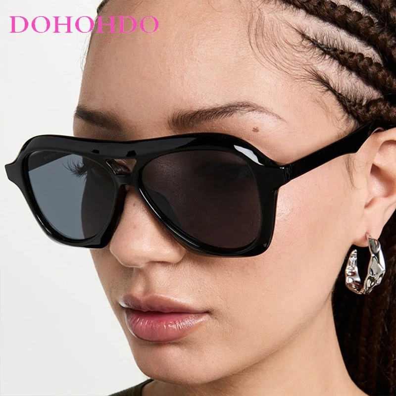 

Classic Pilot Double Bridge Women Sunglasses Brand Designer Retro Men Oversized Frame Sunglass Sports Drive Eyewear UV400 Lentes