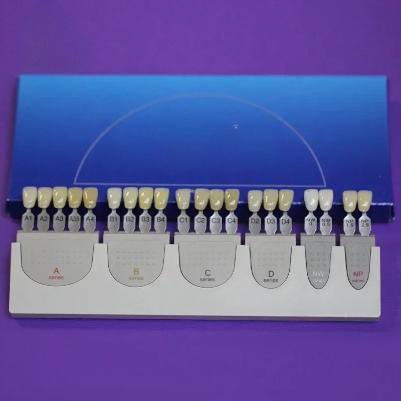 LJJ1 Kuraray Noritake 20 لونًا دليل تظليل الأسنان دليل تظليل الأسنان لتبييض الأسنان