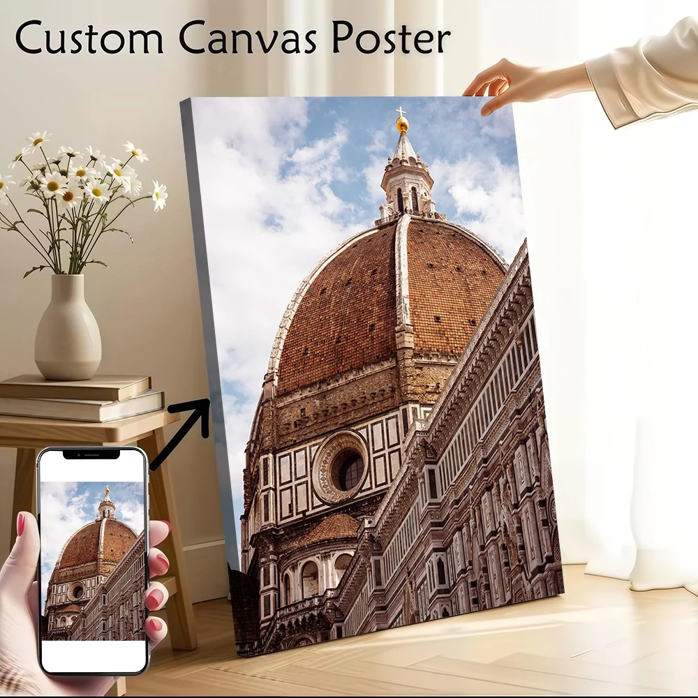 Florence Duomo Dome 1 Canvas Poster Wall Art Customizable High Quality Printed Picture for Vintage Decor Living Room Painting