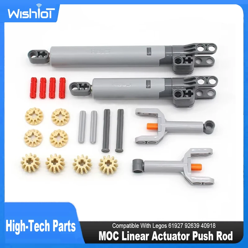 MOC Building Block High-Tech Parts Linear Actuator Push Rod Dynamic Telescopic Rod Compatible With Legos 61927 92639 40918