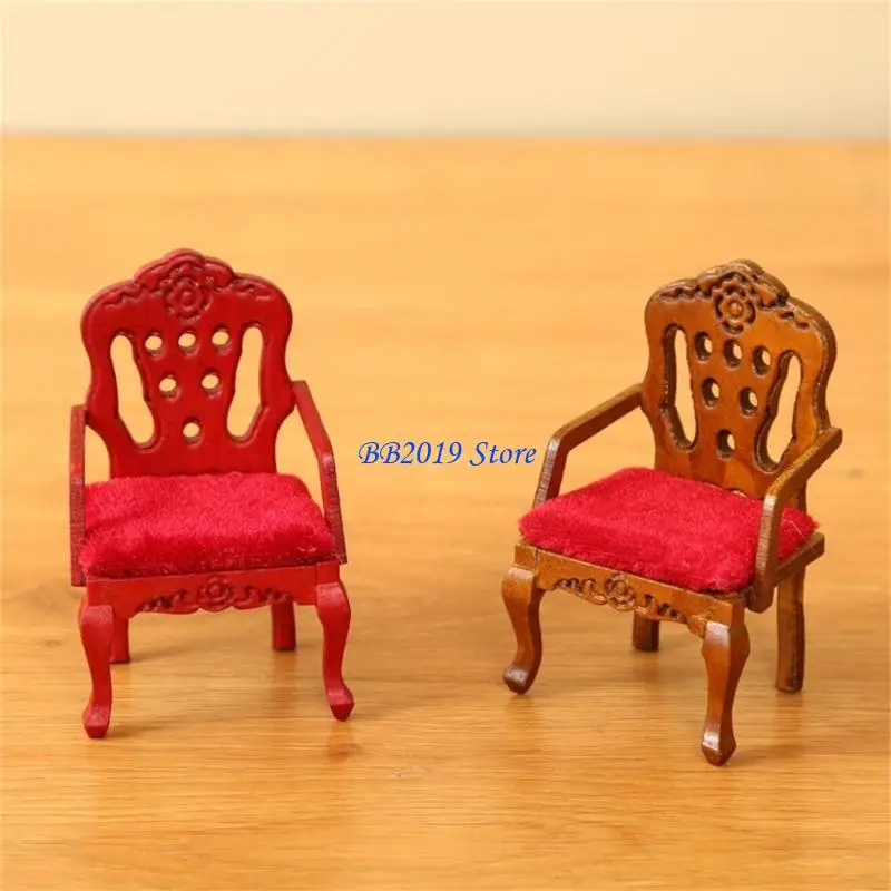 

Q0KB Doll House Chair Model Realistic Armchair Dollhouses Chair Realistic Play Chair Realistic 1:12 Model Toy
