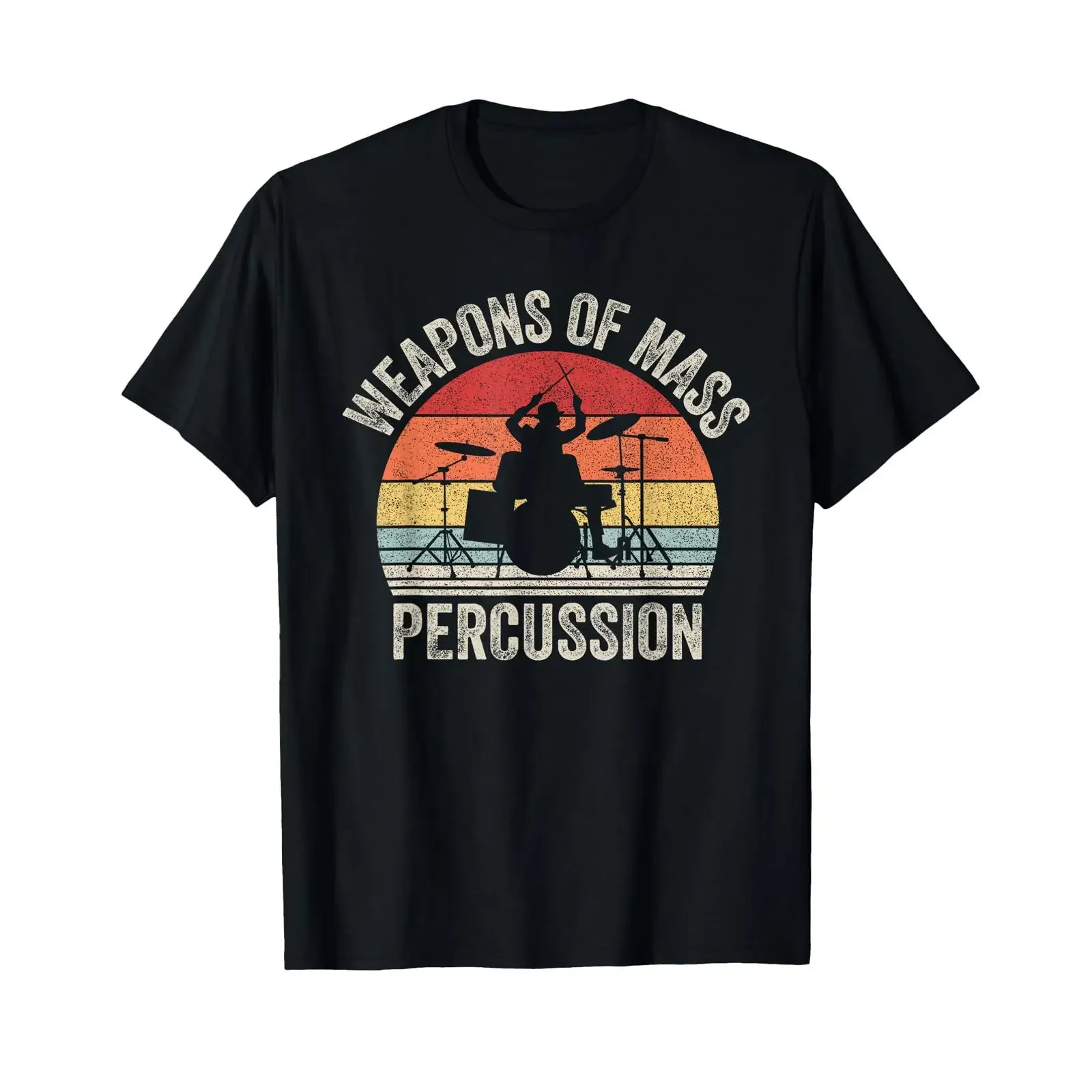 Vintage Retro Weapons of Mass Percussion Drummer T Shirt vintage Washed fashion designer clothes Stylish Slightly