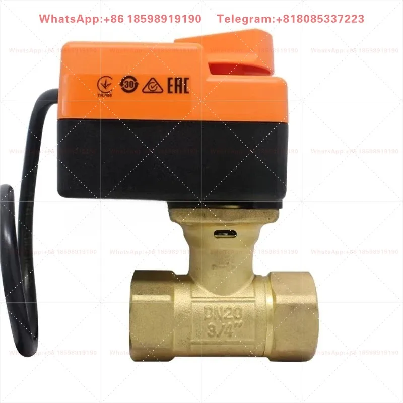 RB220+FRU230-3 Switch Type Fan Coil Two-way Valve 2Nm 90° Rotation IP40 Brass Body AC230V Water Flow On-off Control Unit