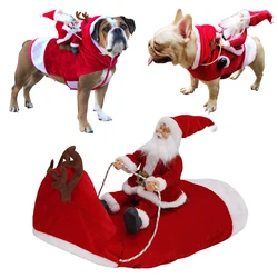 Santa Claus French Bulldog Pet Costume for Small Medium Dogs Christmas New Year Puppy Dog Clothes Pug Outfits mascotas Clothing