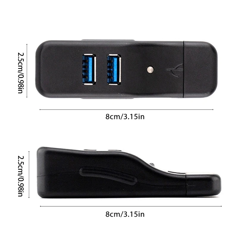 Y1UB 4-Port USB Kabel Perpanjangan Pemisah Hub Data Lebih Ramping untuk Komputer Desktop