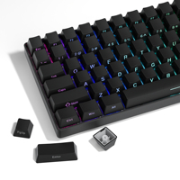 XVX Side Print Shine Through Keycaps OEM Profile PBT Double Shot Keycap Backlit Keycaps For Gamer Mechanical Keyboard Black