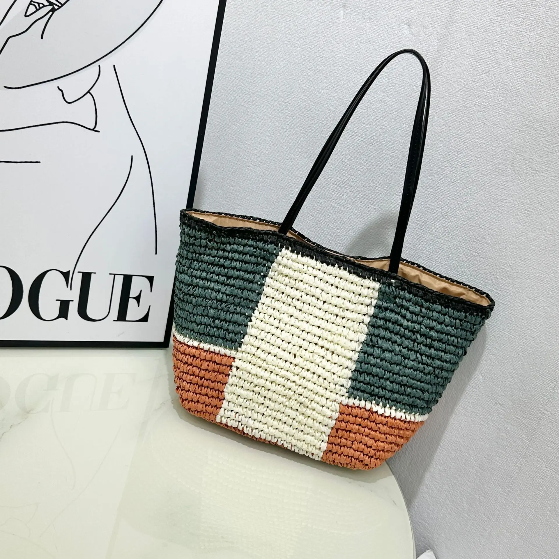 Kleur Patchwork Strandtassen V - Paper Straw Color recensie en prijs