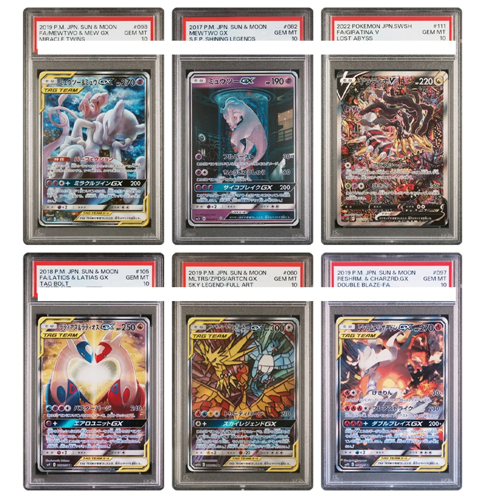 

Карта покемонов, японский Чаризард Mewtwo Giratina Lugia Rayquaza GENGAR RESHRM, коллекционные карты аниме-игр, 10 точек, рейтинг карты