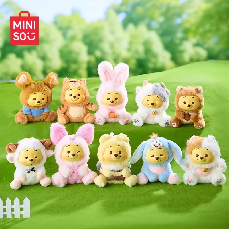 Miniso Nuovo Winnie The Pooh Naughty Party Blind Box Disney Borsa in vinile Ciondolo Giocattolo Figurina Ciondolo Kawaii Compleanno Regalo di Natale