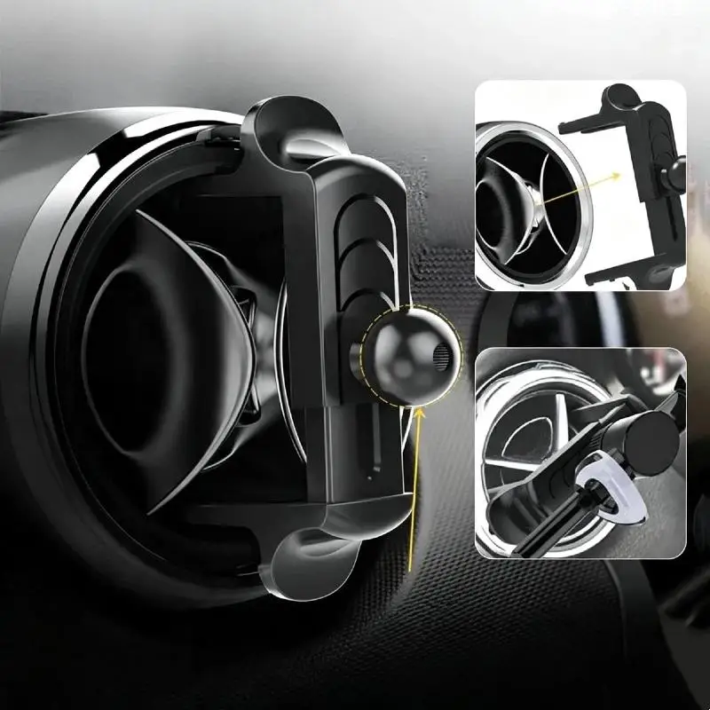 1Pcs 17mm Ball Head Base For Car Round Air Outlet Cellphone Holder 360 Degree Rotation Car Air Vent Clip Mount Accessories