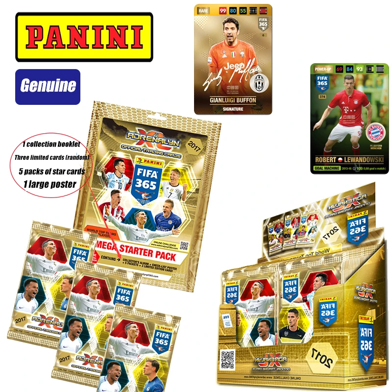 

Panini 2017 Fifa365 Official Rare Football Star Game Toys Collection Card Boxed Initial Package Christmas Birthday Gift