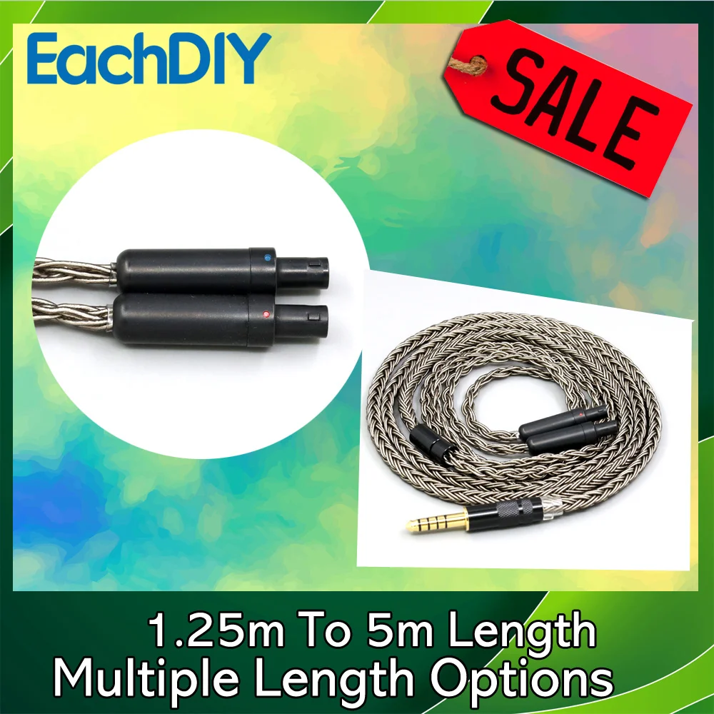 

16 Core Grey Earphone Cable Silver plated For Dharma D1000 Sennheiser HD800 HD800s HD820s HD820 Headphone LN008843