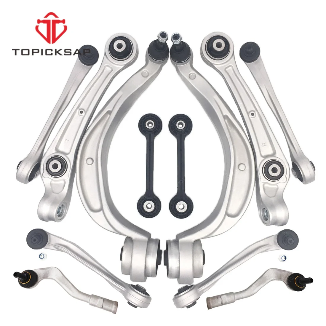 

TOPICKSAP 12PCS Front Lower Control Arm Tie Rod End Suspension Kit for AUDI A4 A5 Q5 8K 8R 8T B8 S4 2012 2013 2014 2015 2016