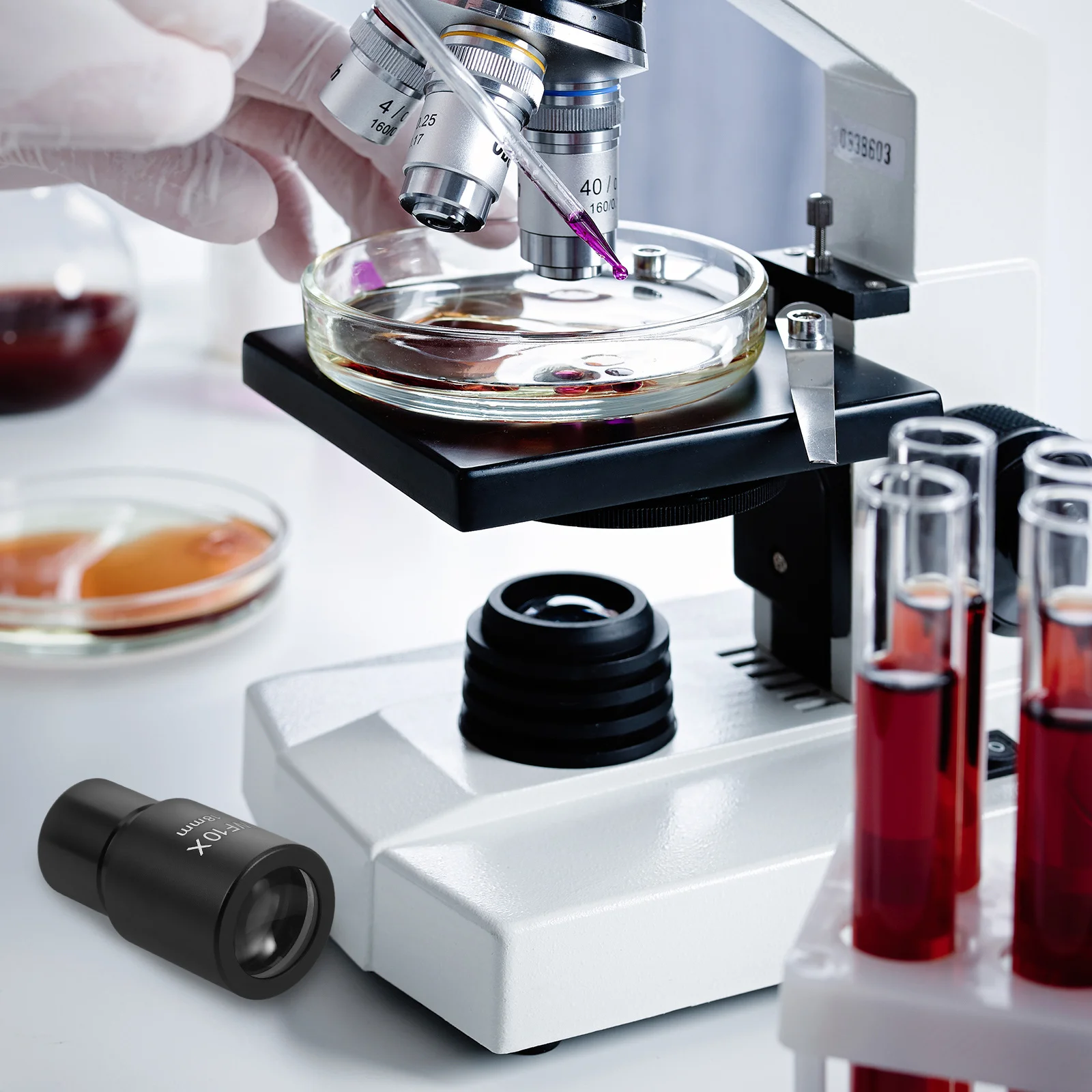 

Biological Microscope Supply Eyepiece Lens High Magnification Clear Observations Wide Field of View Versatile Use in Scientific