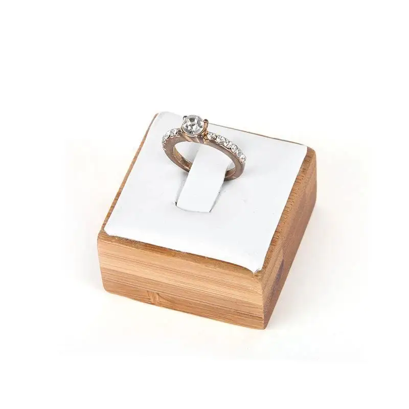 Square Bamboo Ring Display Stand for Jewelry Selling