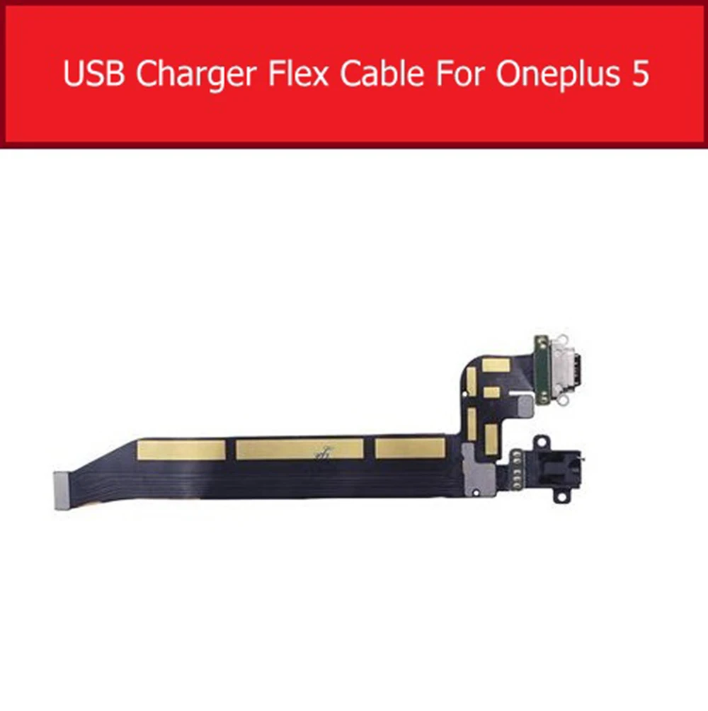 For Oneplus 5 A5000 5T A5010 1+5 1+5T USB Charging Flex Cable With Earphone Jack Repair Parts