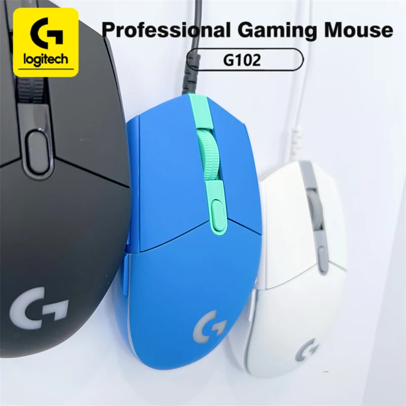 

Logitech G102/G304/G203 mouse, USB wired connection, 8000 DPI, rainbow optical effect, plug and play.