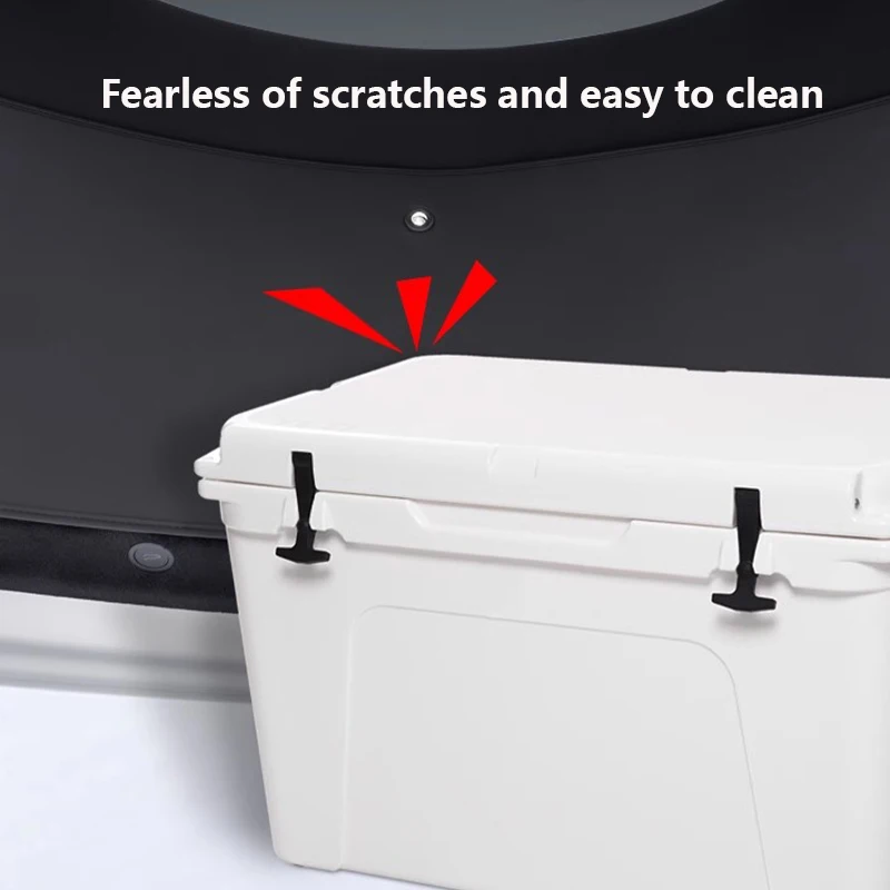 ل تسلا نموذج Y العرعر الجذع الباب الخلفي الحرس وسادة جلدية جذع البضائع بطانة اللوحة الخلفية واقية مكافحة القذرة وسادة اكسسوارات السيارات #3