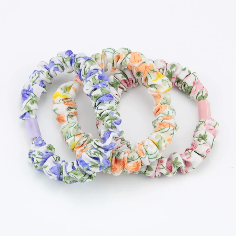 3pcs Spring Summer Floral Hair Scrunchies Hair Rope for Women Girls Ponytail Holder Hair Ties Printing Hair Bands Accessories