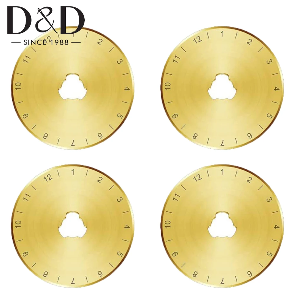 1/2Pcs 28mm Rotary Cutter Blade Round Quilting Blades Gold Rotary Replacement Cutting Blade Quilting Fabric Sewing Craft