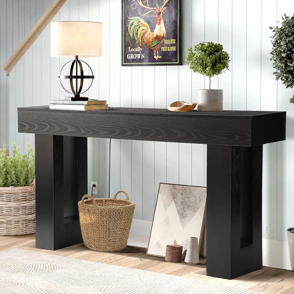 

Long Console Table for Entryway, 63 Inch Wood Entryway Table Rustic, Narrow Sofa Behind Couch Table, Farmhouse Entry Ta
