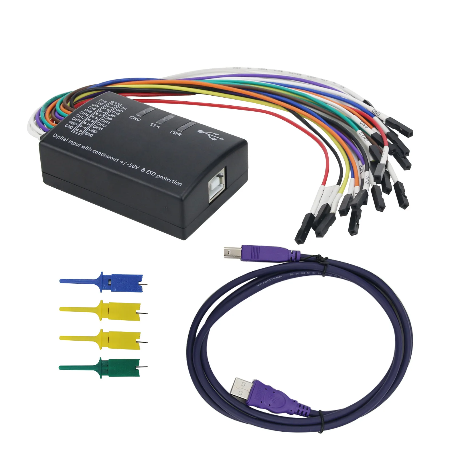 16CH 100M Logic Analyzer USB Multi-System Compatible for Electronic Debug
