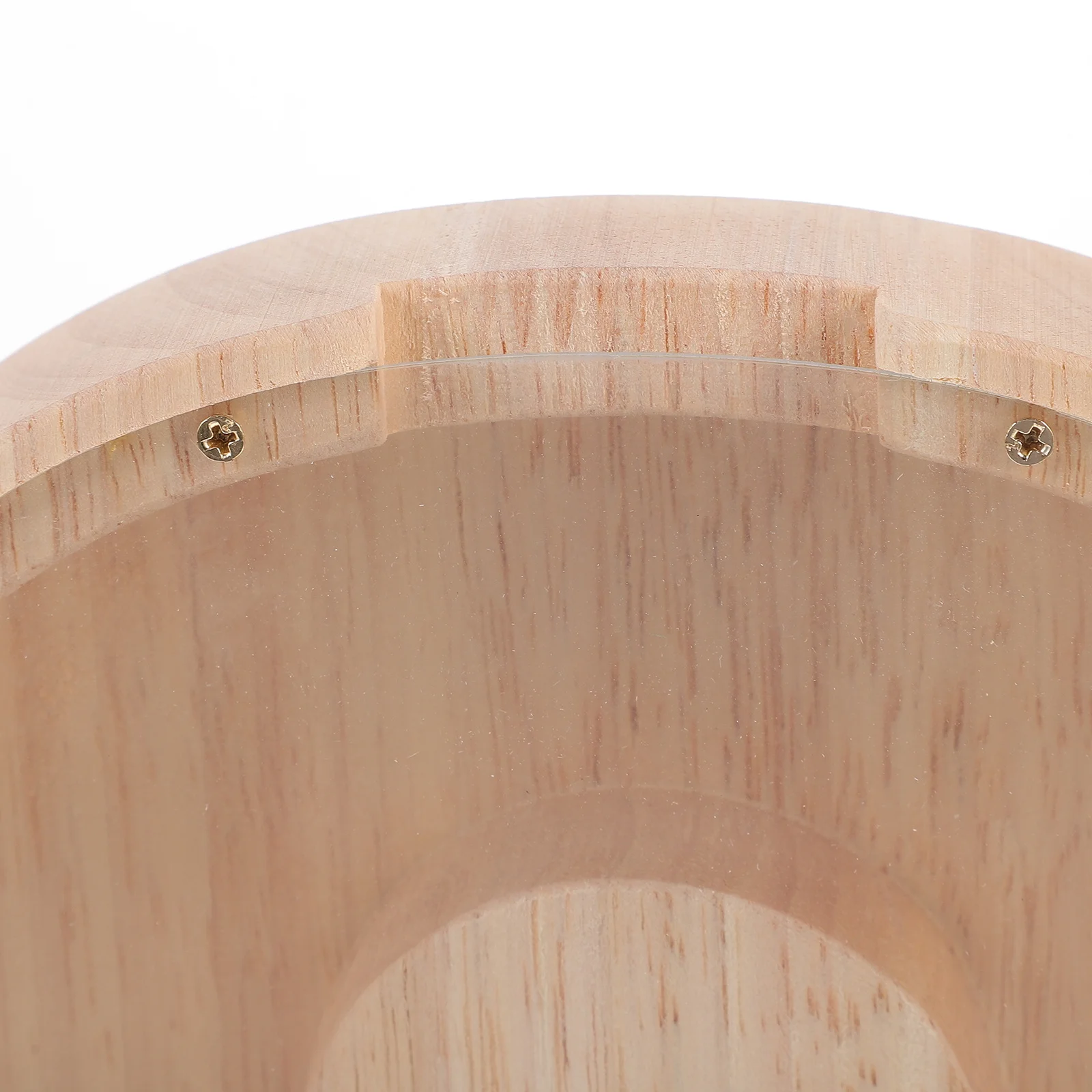 

Wooden Letter O Shaped Piggy Bank for Natural Wood Money Saving Pot with Clear Window Large Capacity Rustic Style Childrens