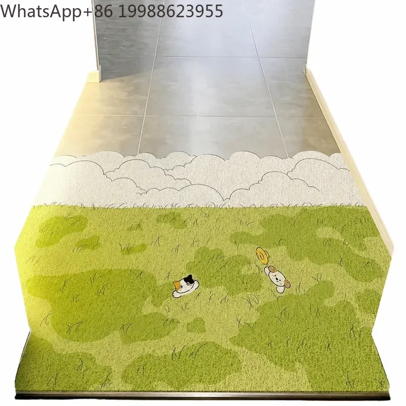 Door Floor Mat for 2026 New Door Entrance Silk Ring Foot Pad Cuttable Dust Removal Dirt Resistant Indoor Door Carpet