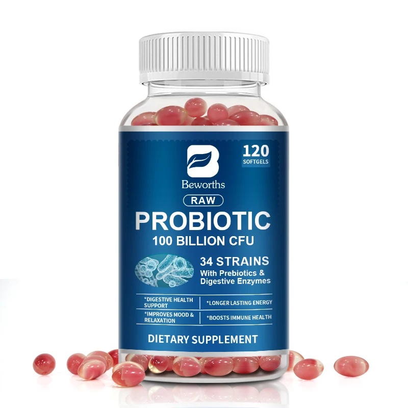 BEWORTHS Probiotic Complex Supplement-100 billion Promote Digestive Health for Men and Women Vegetarian Non GMO,NO Glute