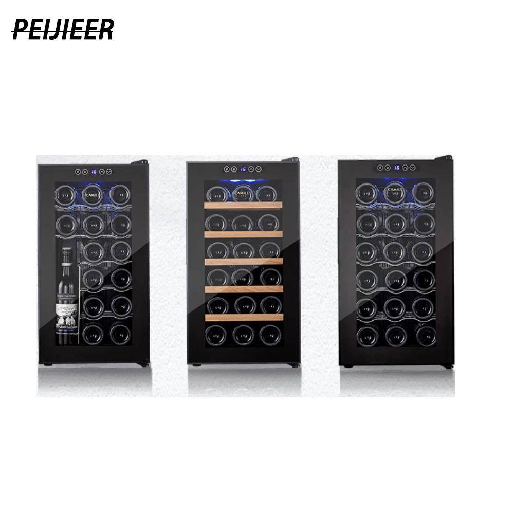 

Черные OEM 32 л, 12 бутылок, стеклянные дверцы, охладители для вина, напитков