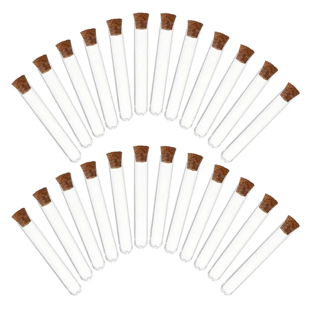 36Pcs Plastic Plastic Test Tubes With Cork For For Students New Year Party Favor Smooth Burrs-free
