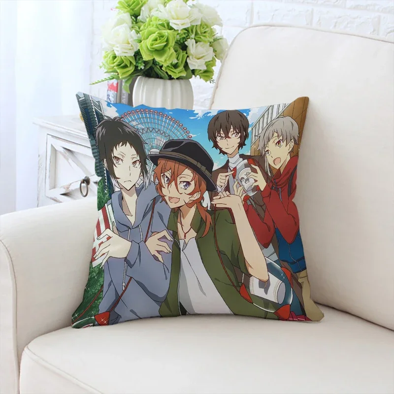 Kissen bezug Anime s-streunende Hunde gedruckt Sofa Kissen bezug Stuhl Kissen Kopfstütze individuelles Geschenk 45x45