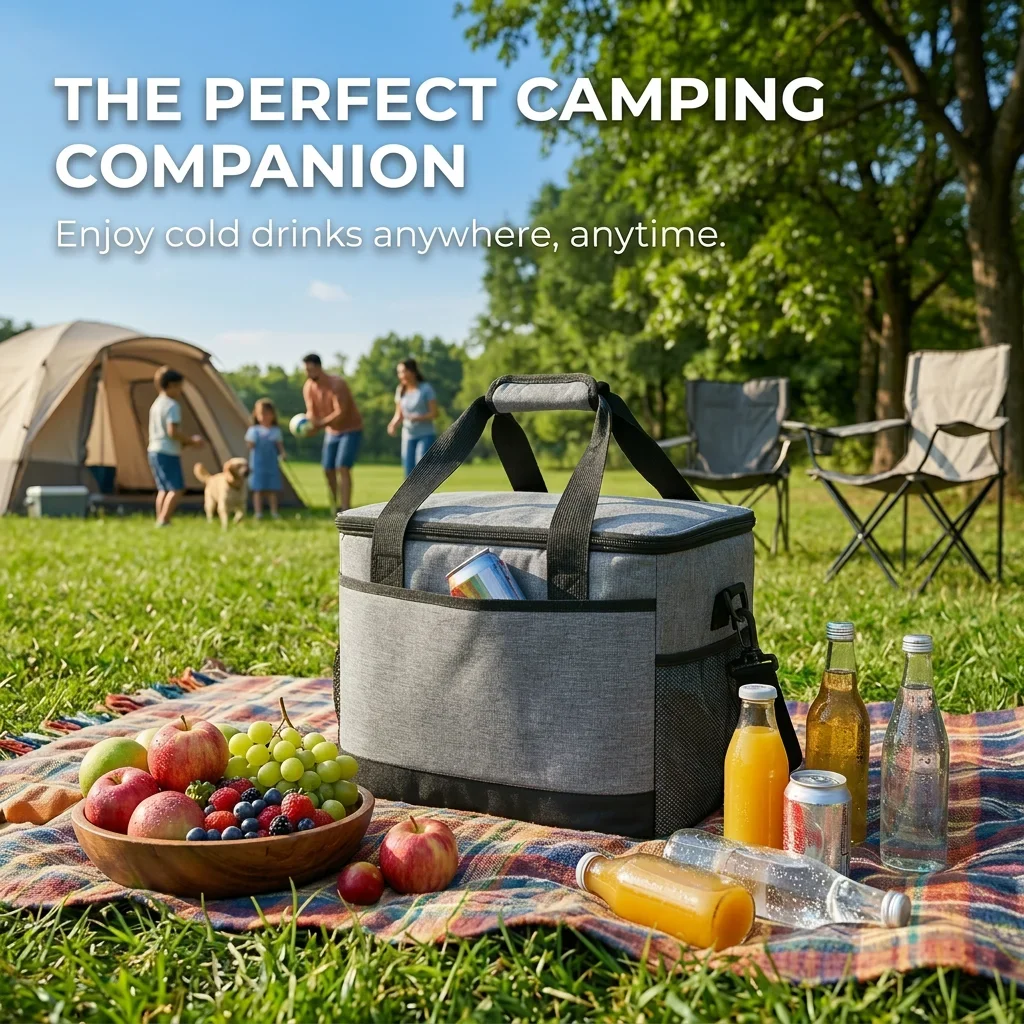 

Cooler Bag 18/27/35L Collapsible Insulated Large Lunch Bag Leakproof Cooler Portable Tote Camping/BBQ/Family Outdoor Activities