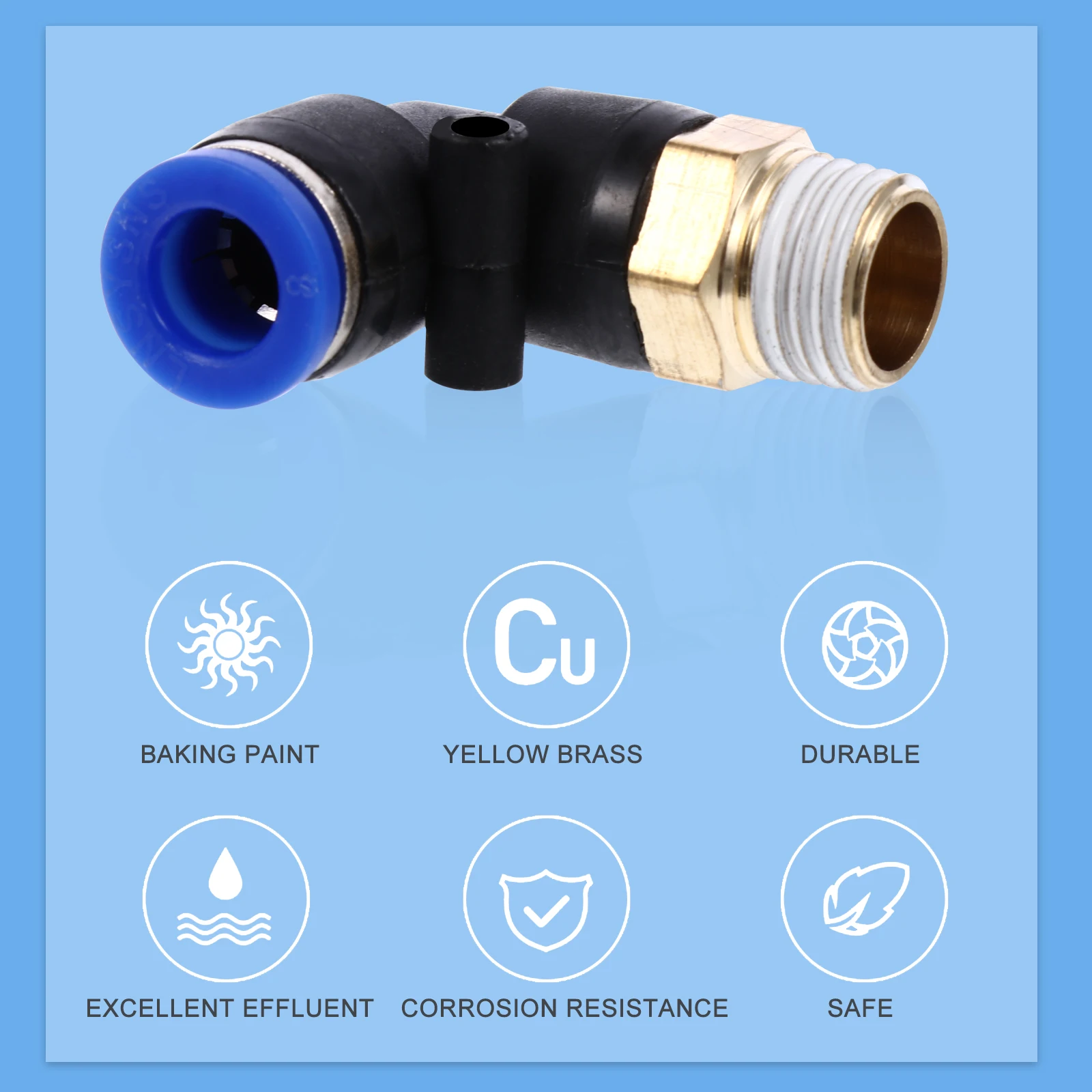 

5 Pcs Pneumatic Fittings Push Tube Connectors Low Shrinkage Pom Copper Hpb59 1 Zinc Alloy Nickel Plated O St