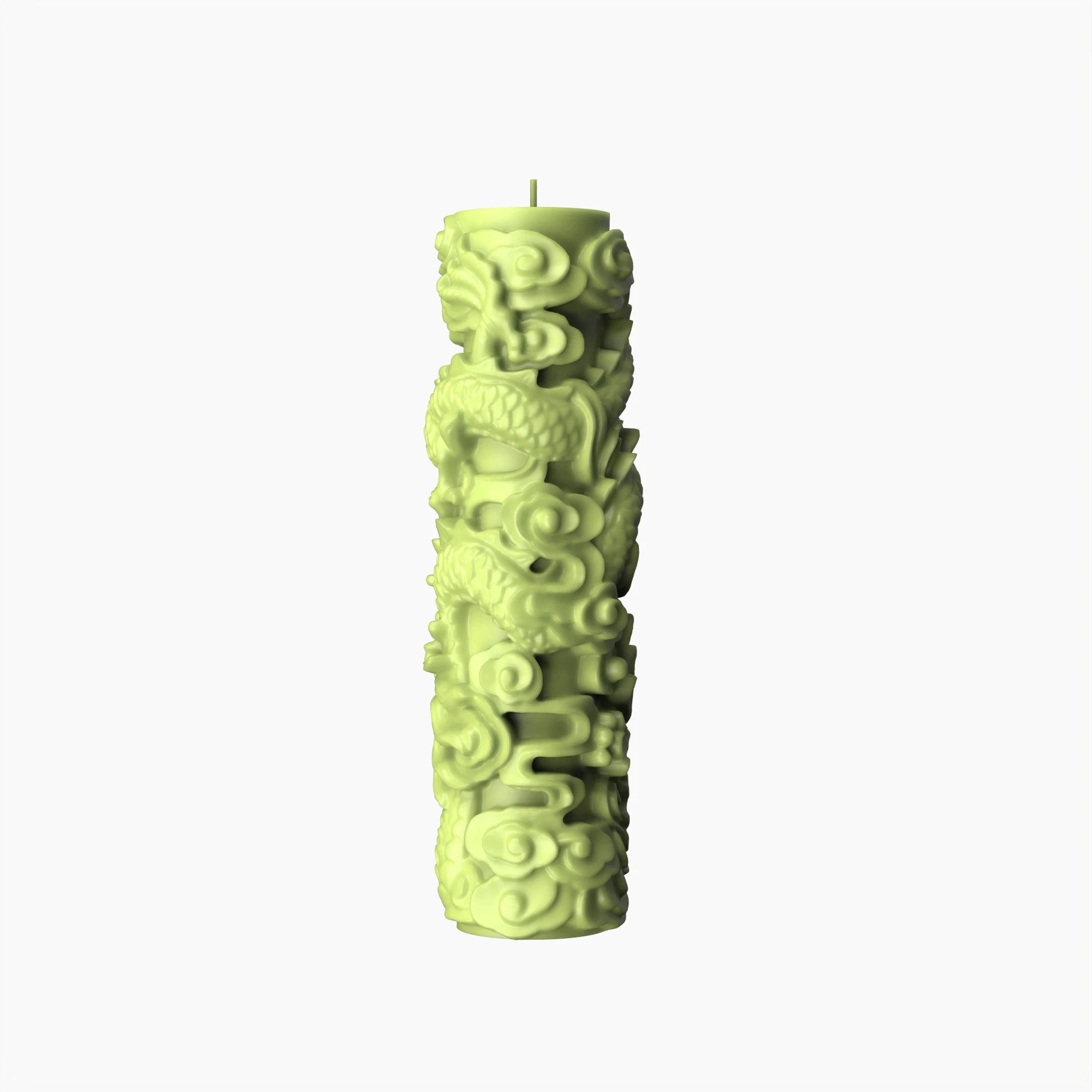 Square Columnar Dragon Pattern Aromatherapy Candle Silicone Mold DIY Home Decoration Tools big Dragon Embossed Candle Mold view 2