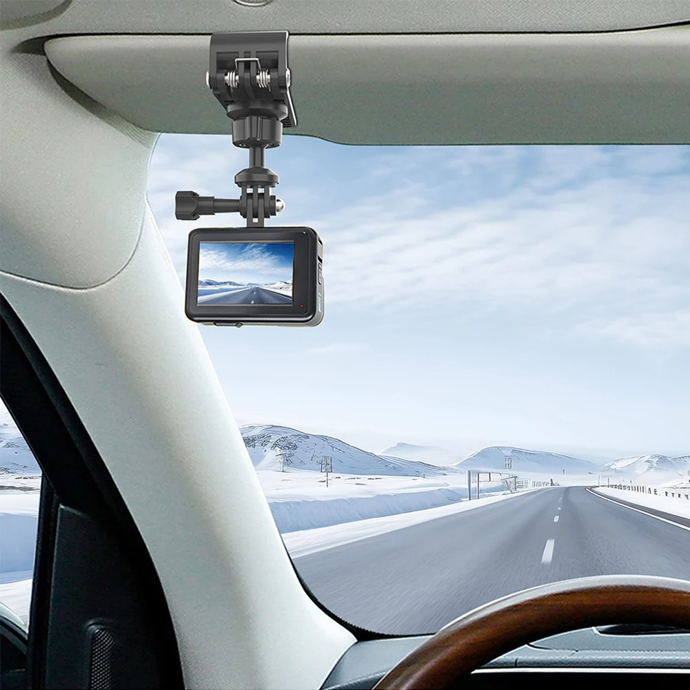 Expansion Adapter Mount 360 Rotation Car Sun Visor Camera Holder Bracket for DJI Osmo Pocket 3 Action 4 Insta360 Camera