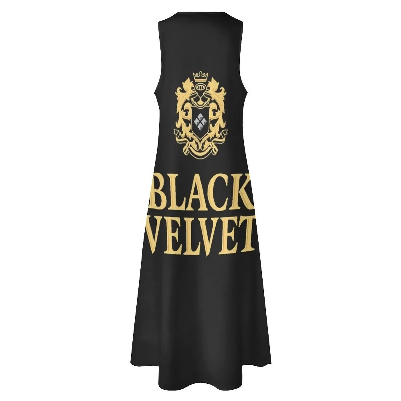 Schwarzes Samt-T-Shirt mit kanadischem Whisky, langes Kleid, Sommerkleid, koreanisches Damen-Sommerkleid für schwangere Frauen