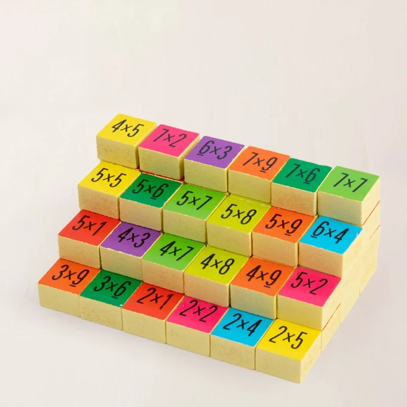 Giochi di aggiunta numerica da tavolo per moltiplicazione in legno con cubi numerati colorati, regalo per attività di festa per bambini