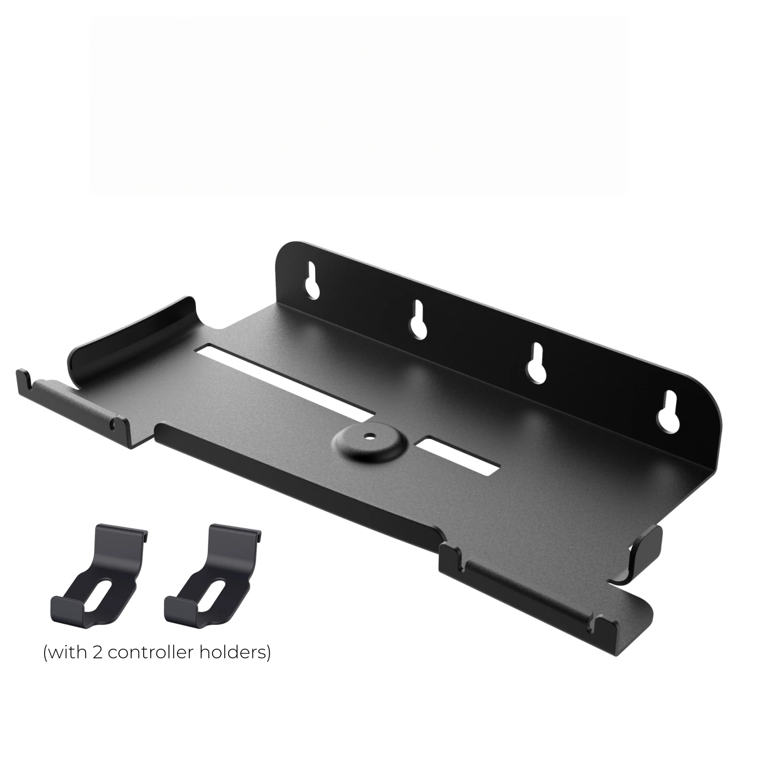 Wandbeugel voor de PS5 Slim, met 2 houders voor controllers, gemaakt van metaal, ijzer en staal, ruimtebesparend, verticaal te bevestigen aan de muur, zwart en wit.