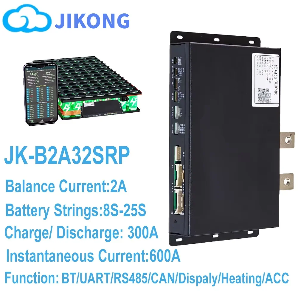 JK 8S-32S 500A Smart BMS 10S 13S 14S 16S 20S 24S 28S 30S RS485 CAN BUS NCM LTO Lifepo4 Lithium Battery BMS 24V 36V 48V 60V 72V