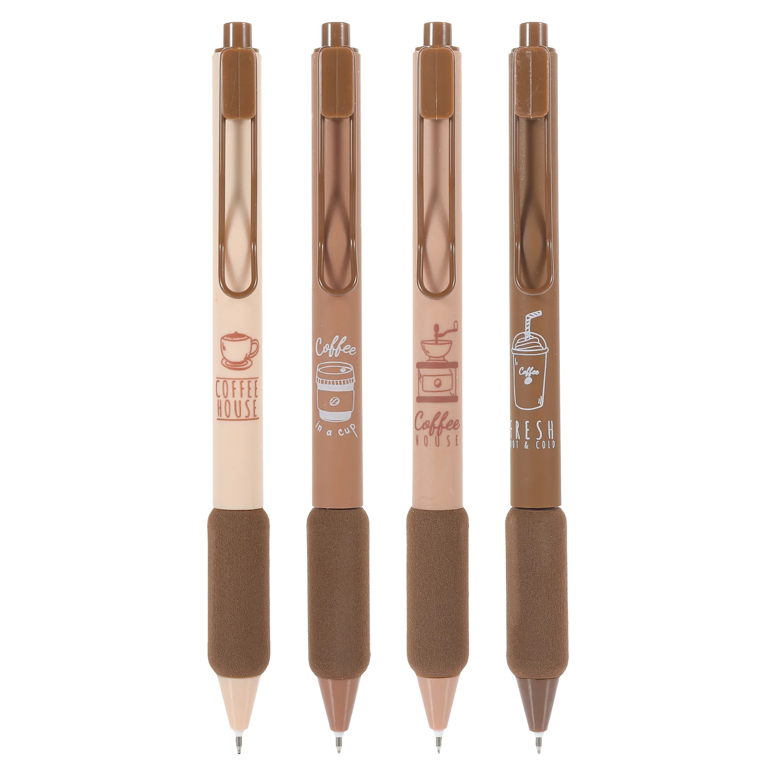 

4 Pcs Fast Drying Retractable Pens Comfortable Grip School Office Writing Black Gel Fresh Style Multi Function Student Exam Sign
