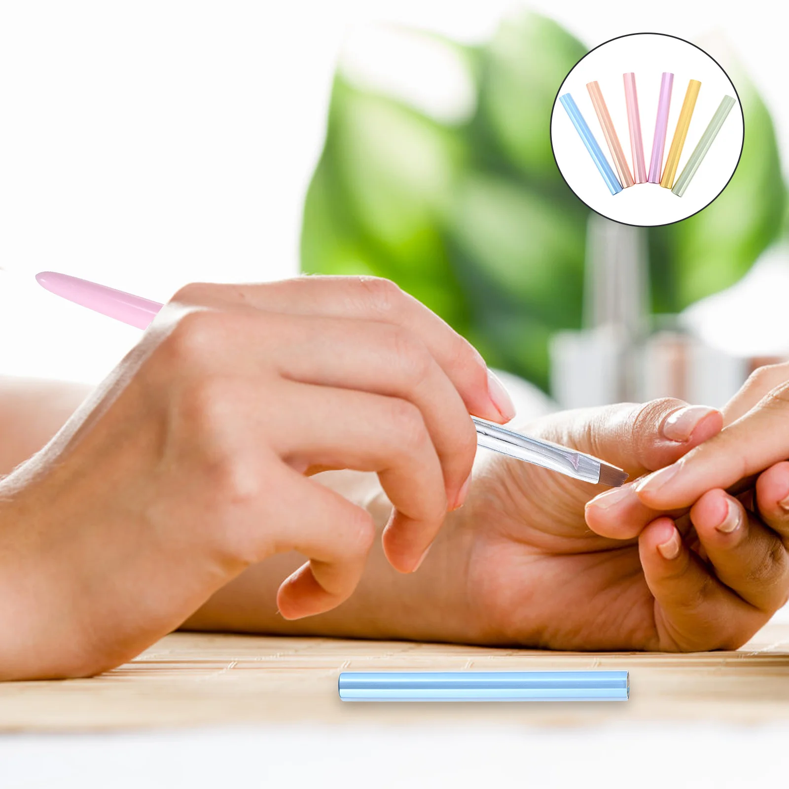 

6Pcs Manicure Pen Caps Premium Acrylic Nail Pen Toppers Lightproof Nail Art Supply Protection Covers for Professional Use